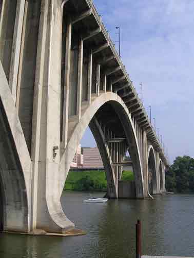 Picture from under the Henley Street Bridge in Knoxville, Tennessee